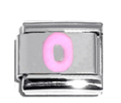 Pink Letter O - 9mm Italian charm - Click Image to Close